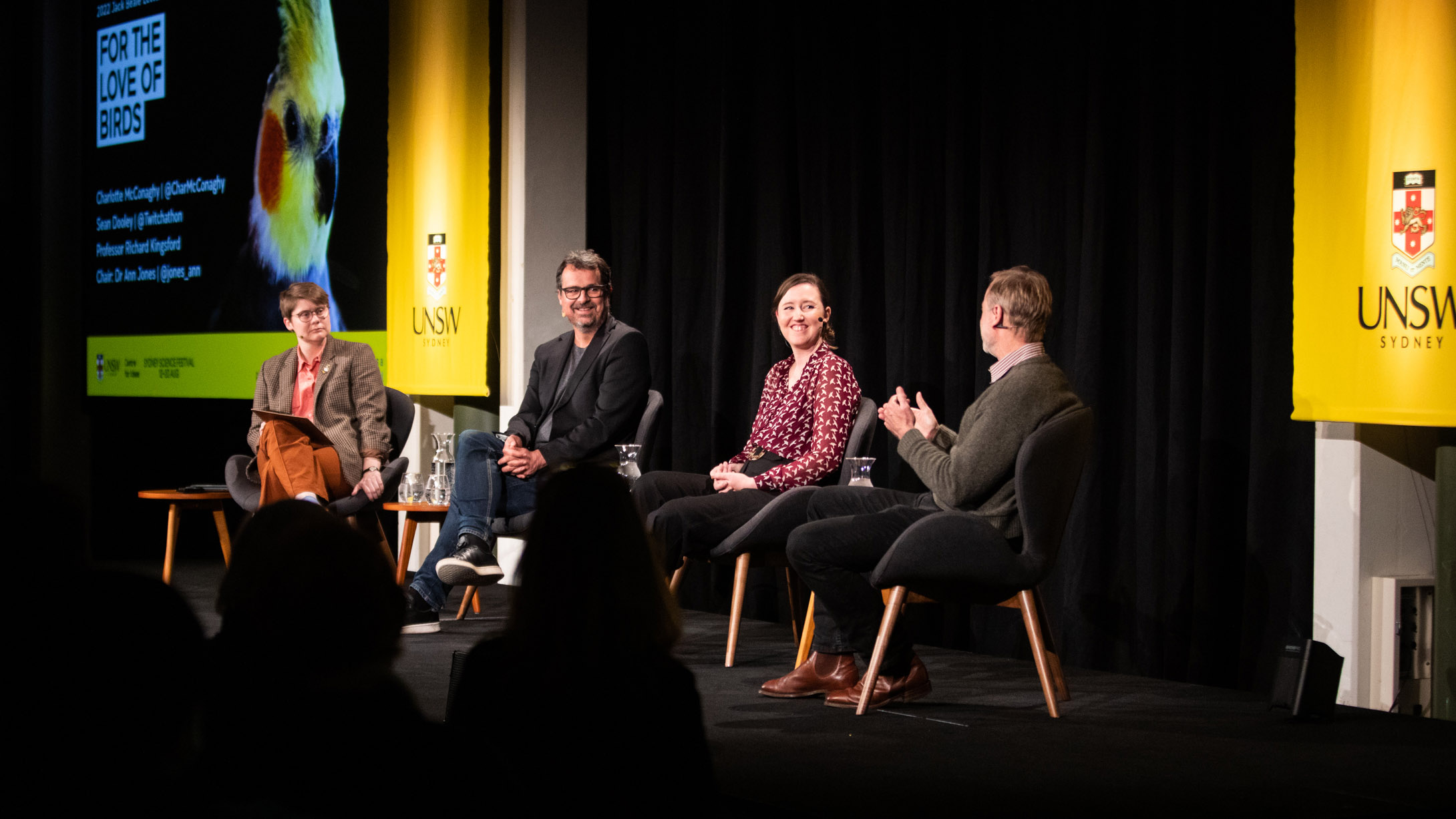 Ann Jones, Sean Dooley, Charlotte McConaghy and Richard Kingsford on stage