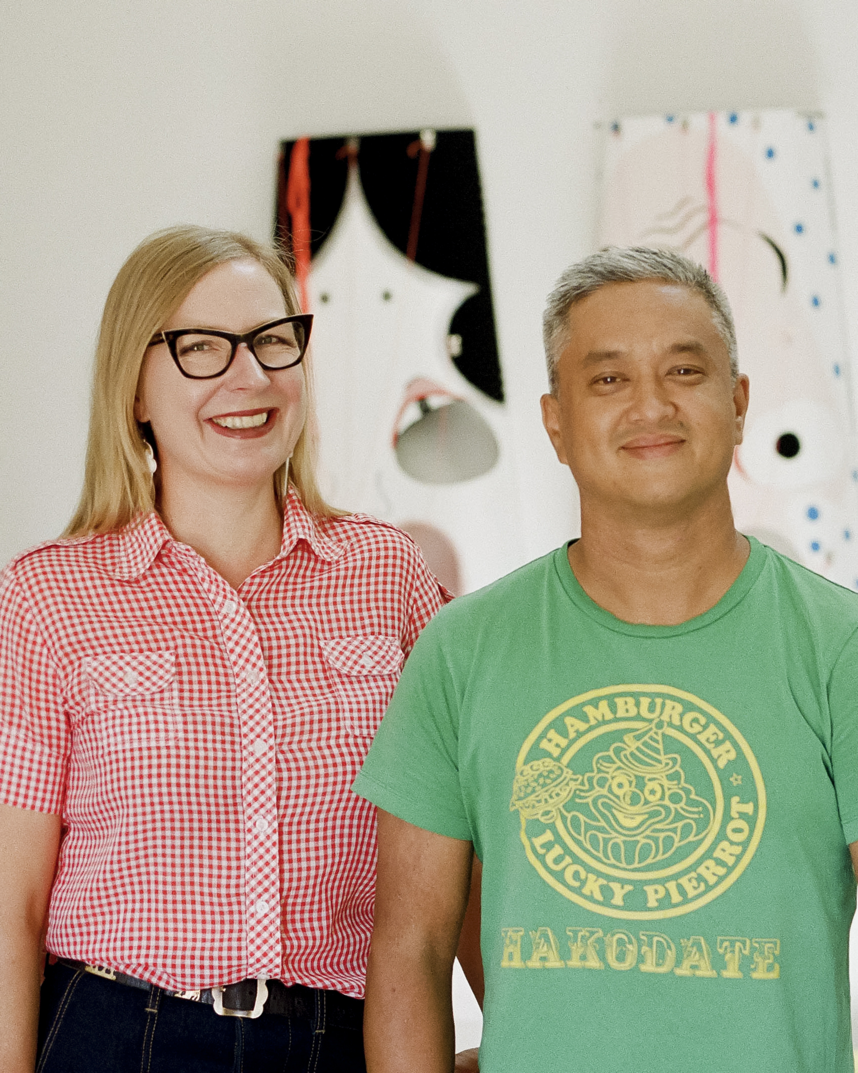 Portrait of artist duo Claire Healy and Sean Cordeiro