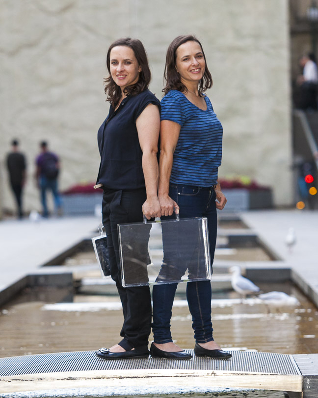 Portrait of artist duo Match Box Projects (Leanne Shedlezki and Naomi Shedlezki)