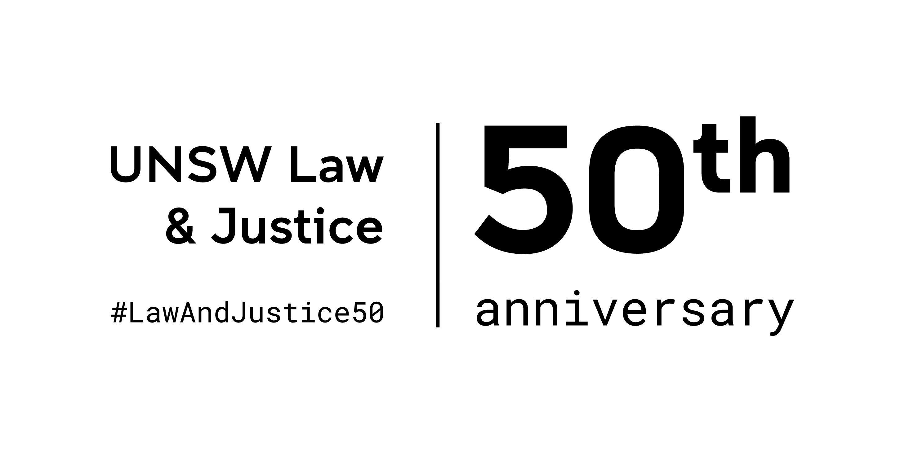 Faculty of Law & Justice 50th anniversary badge