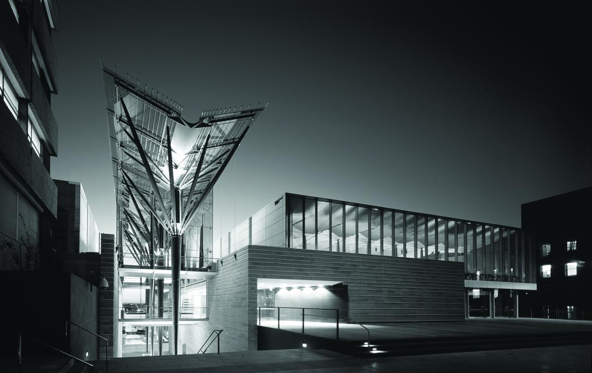 UNSW buildings in black and white