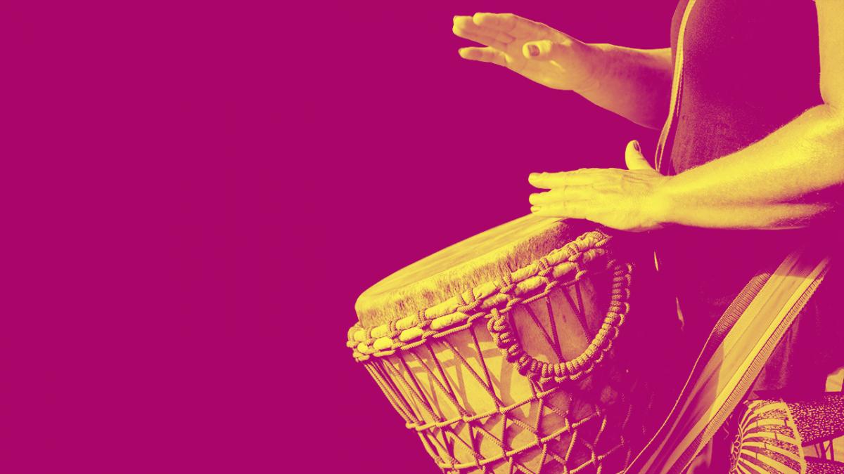 graphic image of West African drumming
