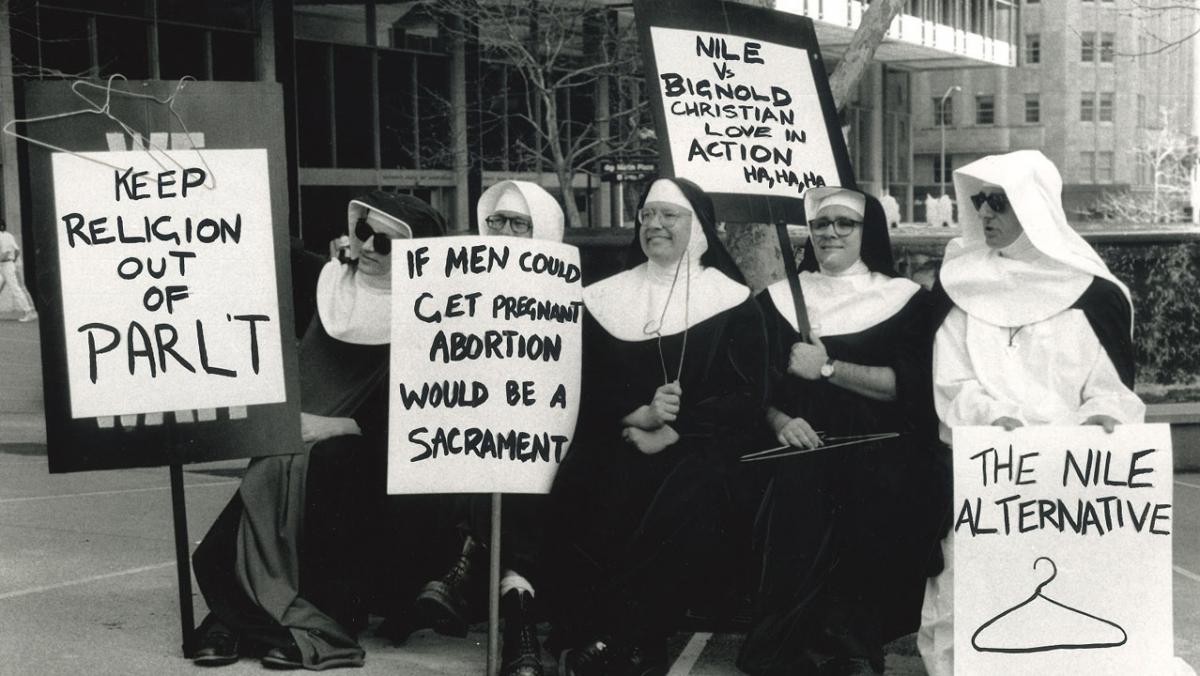 nuns in street protest