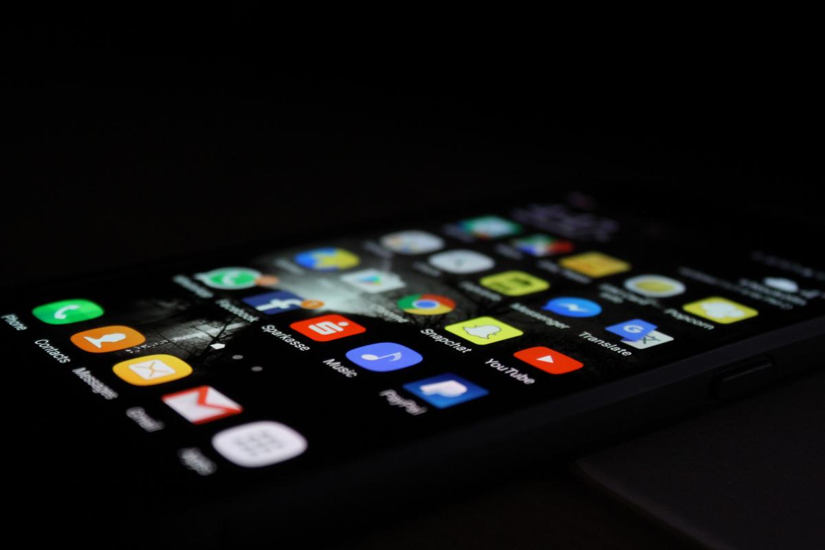 phone with apps showing