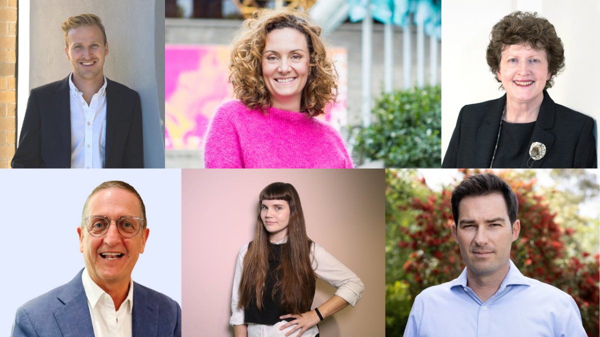 photo montage of six people - three women and three men