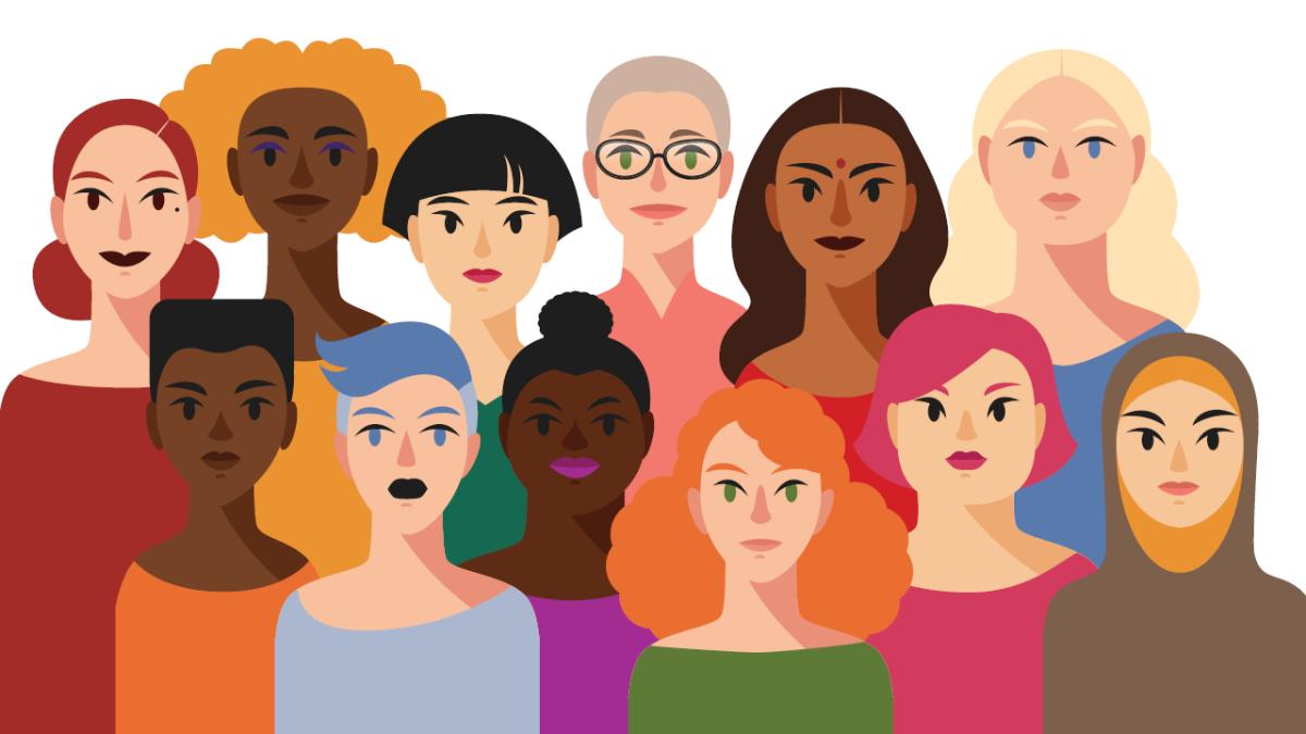 graphic of a group of diverse women