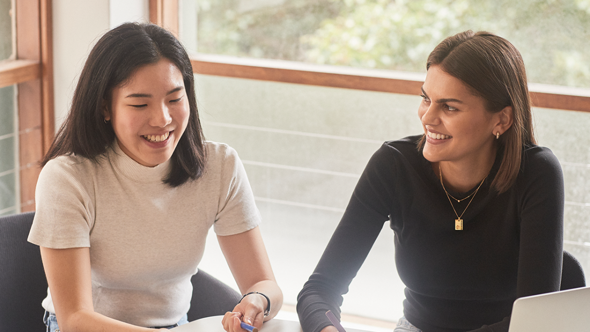 Image of two women in discussion