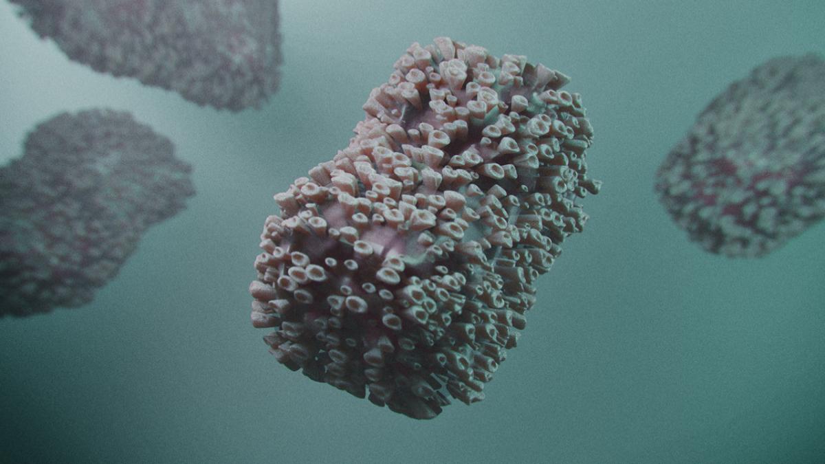 Generated render of monkeypox virus cell
