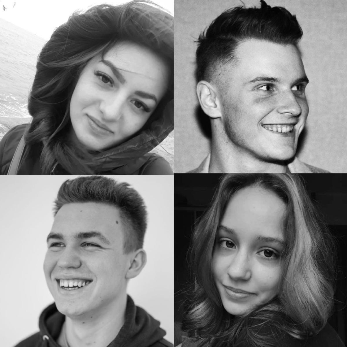 Photographs of four young Ukranian people who were killed in the war