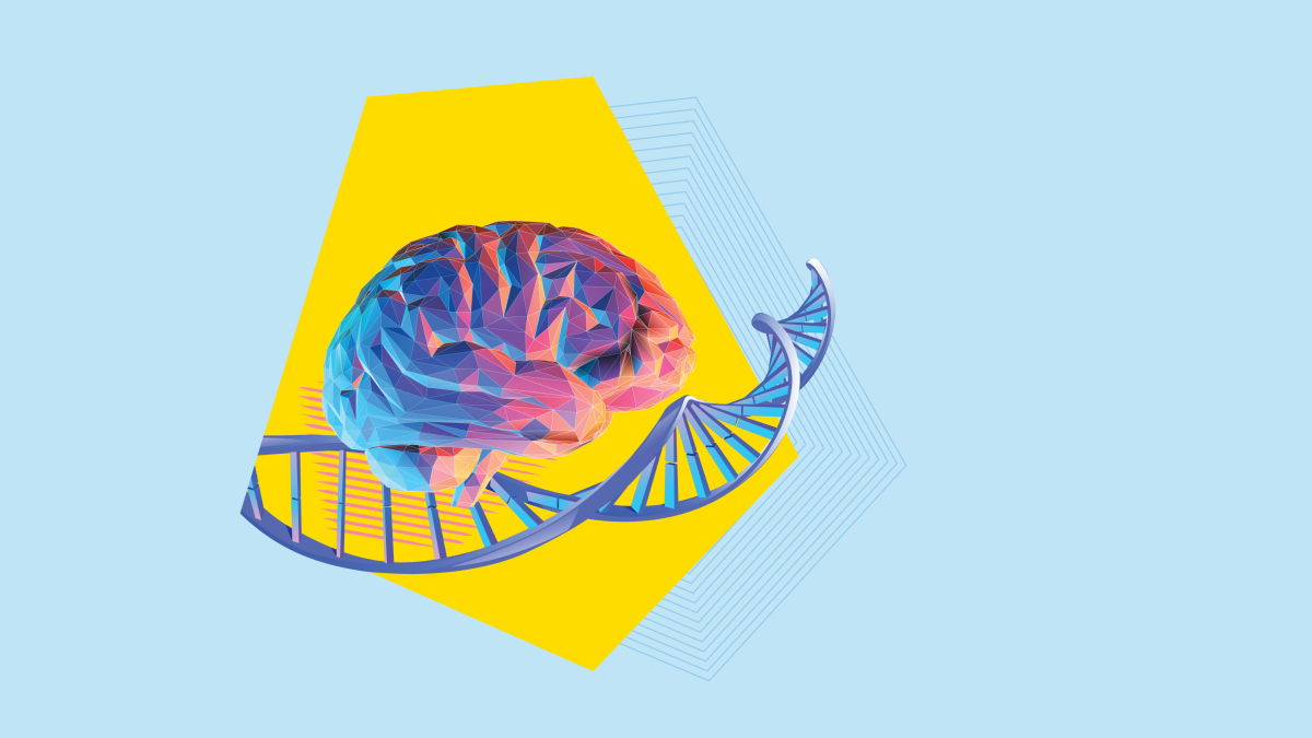 Brain and DNA strand