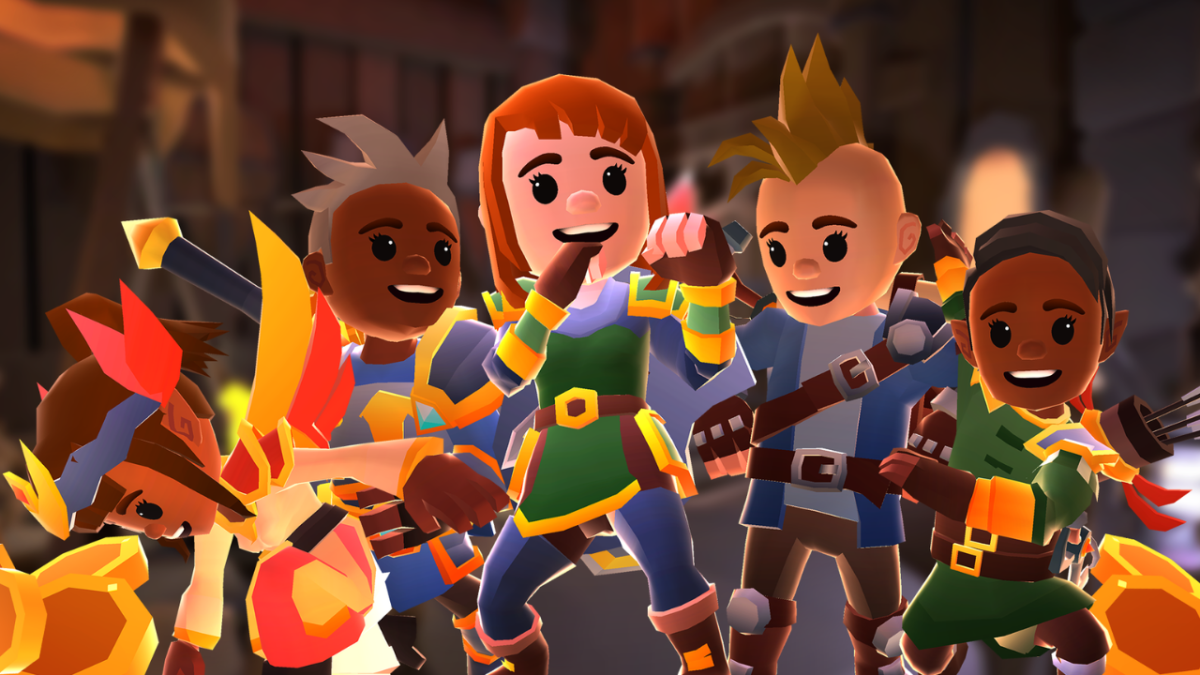 cartoon lego characters ready for combat
