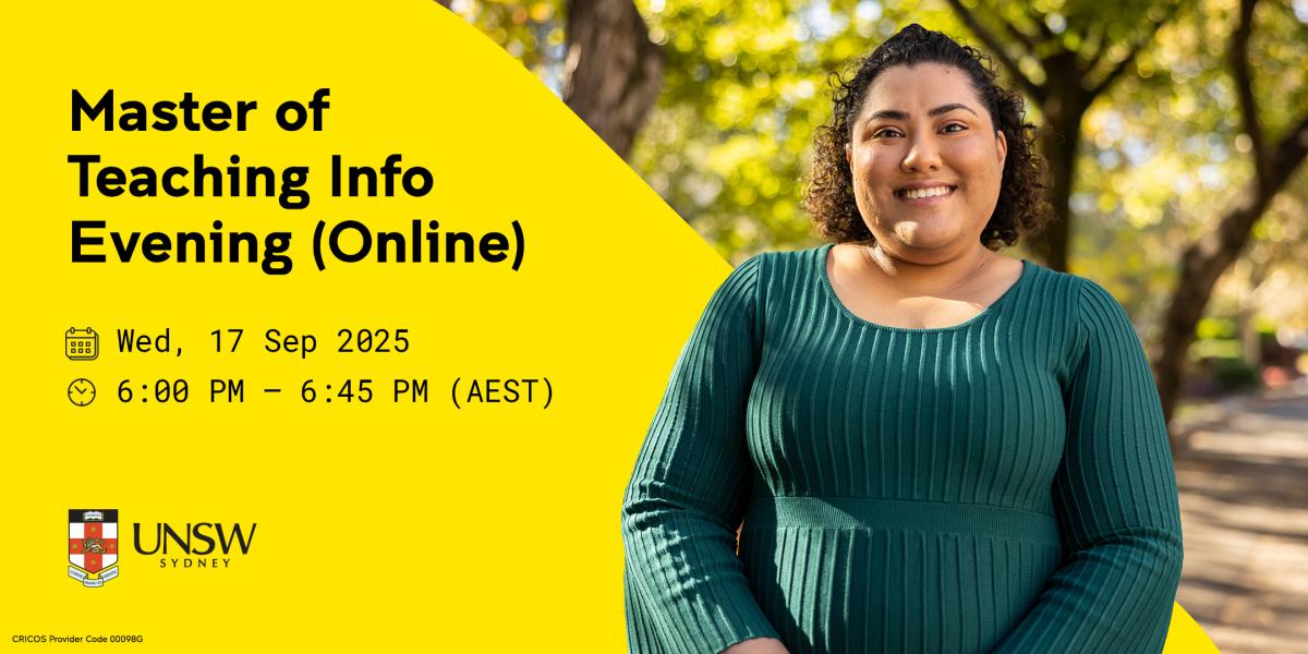 Master of Teaching Information Evening (Online)