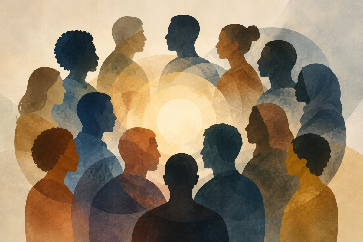 Graphic to depict Bridging a group with diverse backgrounds