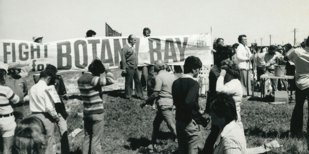 Photograph of Nancy Hillier at protest in the 1960s.