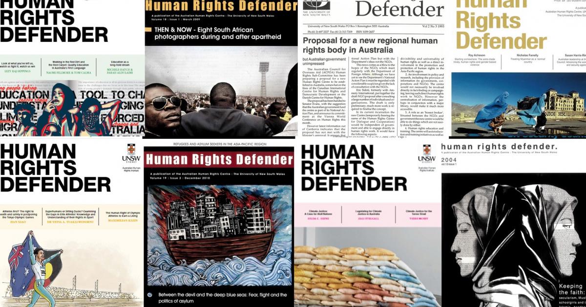 Launch: Human Rights Defender magazine's 30th anniversary issue | UNSW ...